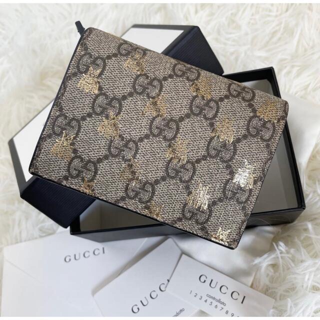 GUCCI Bee ハチ GGスプリーム コンパクトウォレット 折財布