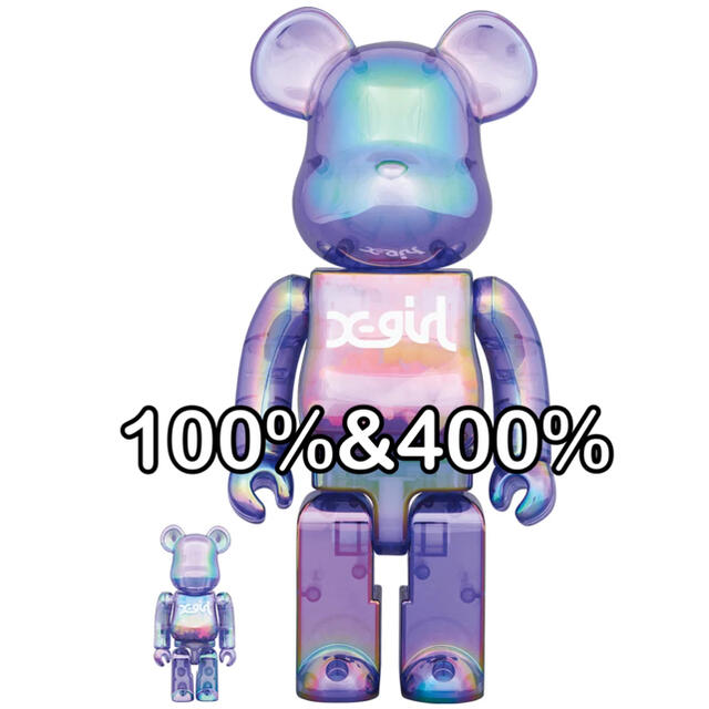 BE@RBRICK X-girl CLEAR PURPLE 100％&400%