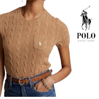 ポロラルフローレン(POLO RALPH LAUREN)のポロラルフローレン ケーブル　ウールカシミヤ　ショートスリーブ　セーター (ニット/セーター)