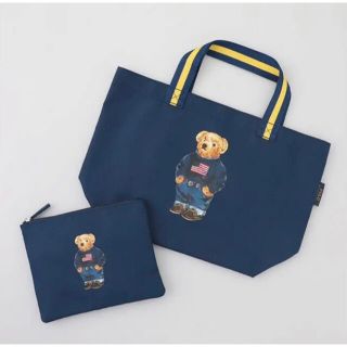 ポロラルフローレン(POLO RALPH LAUREN)のラルフローレン　トートバッグ　エコバッグ　ポーチ付き　ポロベア　ネイビー(トートバッグ)