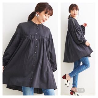 エーアイシー(A・I・C)のAIC.  40Sガーゼ・バンドカラーBLOUSE (シャツ/ブラウス(長袖/七分))