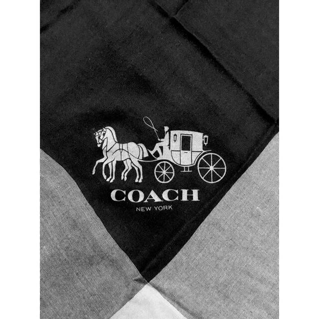 COACH(コーチ)のほぼ未使用　コーチ　COACH　大判ストール　ショール　黒　グレイ　 レディースのファッション小物(マフラー/ショール)の商品写真