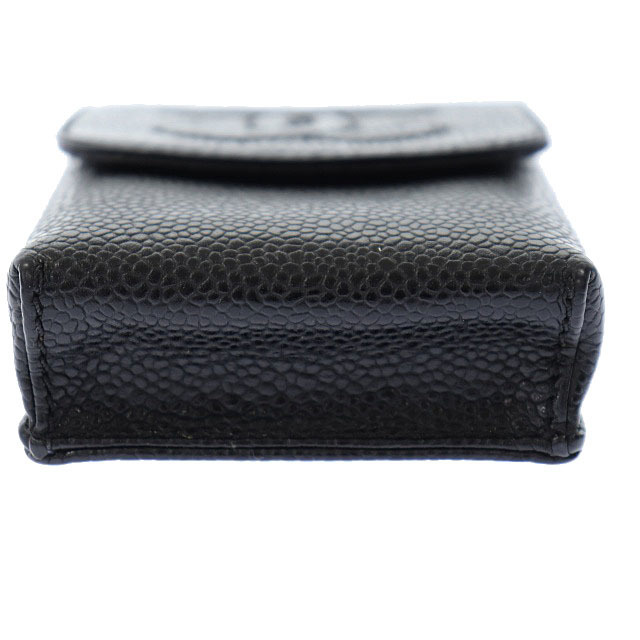 シャネル CHANEL キャビアスキン シガレットケース 小物入れ ポーチ 黒