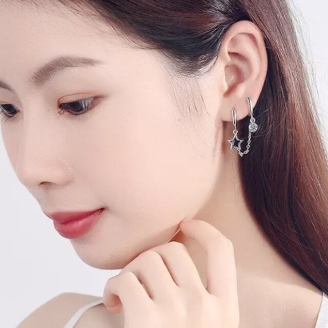 X337 片耳 ピアス 韓国 レディース シルバー スター 小ぶり X337 片耳 ピアス 韓国 レディース シルバー スター 小ぶり