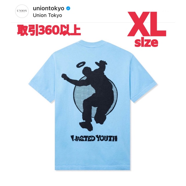 UNION OSAKA Wasted Youth Tee Blue XLサイズ メンズのトップス(Tシャツ/カットソー(半袖/袖なし))の商品写真