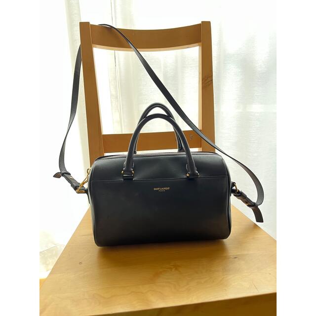 50%OFF】 Saint サンローラン ベイビーダッフル 黒の本革 LAURENT