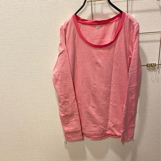 ユニクロ(UNIQLO)のユニクロ　ボーダー　ピンク　(Tシャツ(長袖/七分))