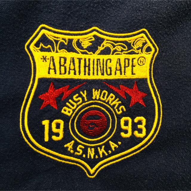 A BATHING APE(アベイシングエイプ)のA BATHING APE アベイシングエイプ ワッペン 長袖シャツ ネイビー メンズのトップス(シャツ)の商品写真