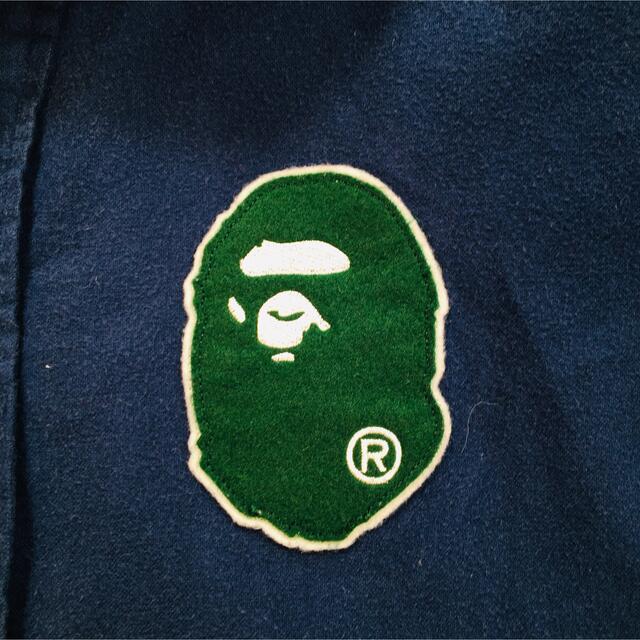 A BATHING APE(アベイシングエイプ)のA BATHING APE アベイシングエイプ ワッペン 長袖シャツ ネイビー メンズのトップス(シャツ)の商品写真