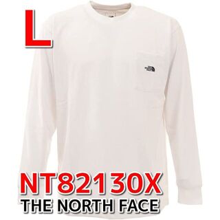 ザノースフェイス(THE NORTH FACE)の新品　NT82130X　Ｌサイズ　ノースフェイス　パーカー　ホワイト　白　長袖(Tシャツ/カットソー(七分/長袖))