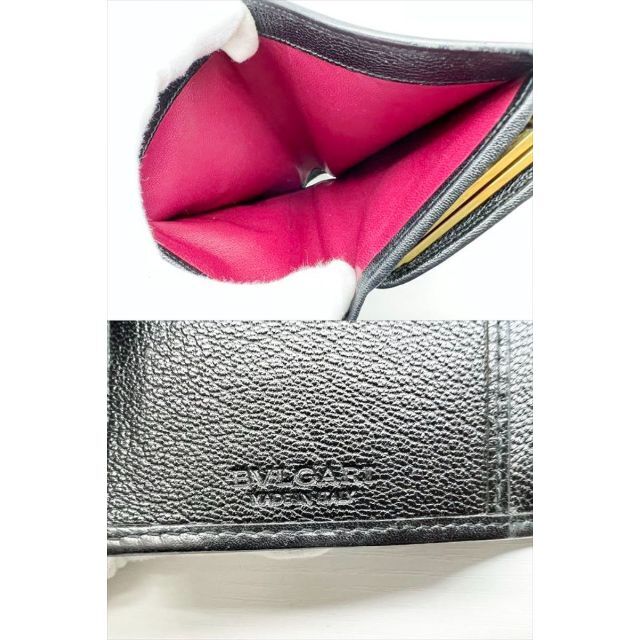 BVLGARI ブルガリ ドッピオトンド がま口財布 黒 ゴールド