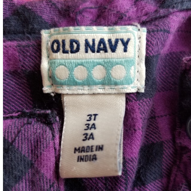 Old Navy(オールドネイビー)の【特価】OLD NAVY チェック柄 紫 黒 ハート チュニック ワンピース キッズ/ベビー/マタニティのキッズ服女の子用(90cm~)(ワンピース)の商品写真