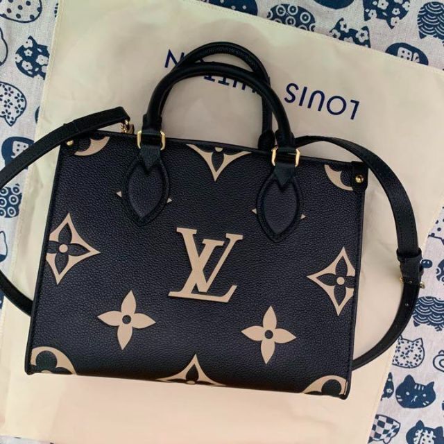 Lvルイヴィトン ハンドバッグ XL モノグラム レザー ブラック 黒 【大