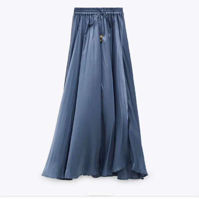 ZARA(ザラ)のザラ　シワ加工入りサテンスカート　Sサイズ レディースのスカート(ロングスカート)の商品写真