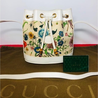 グッチ(Gucci)の【極美品】☆GUCCI  Vintage ショルダー　巾着 花柄 フローラル(ショルダーバッグ)