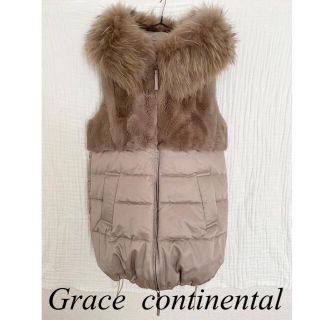 グレースコンチネンタル(GRACE CONTINENTAL)の【美品】Grace continental即完売商品！ダウンファーベスト(ダウンベスト)