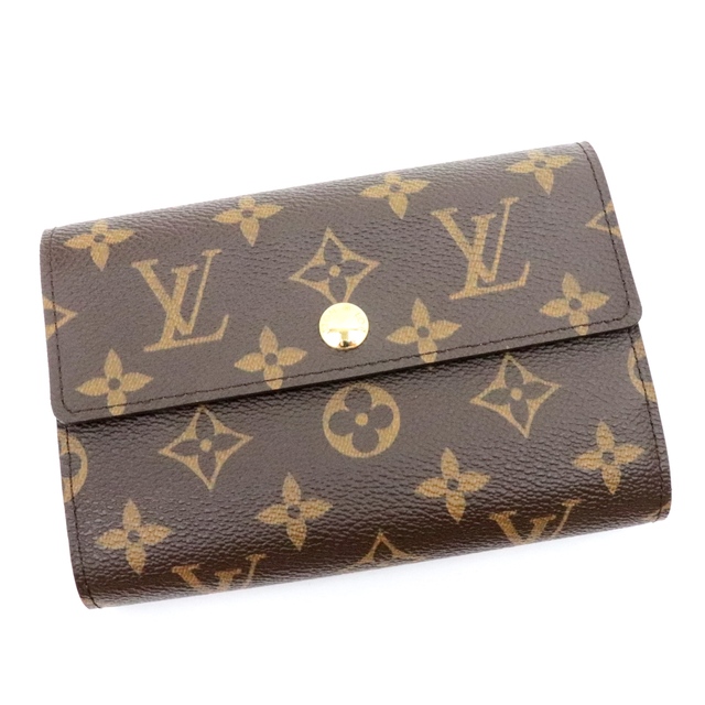 未使用 ルイヴィトン ポルトフォイユ アレクサンドラ モノグラム 三つ折り財布 ウォレット 茶 PVC M60047 LOUIS VUITTON