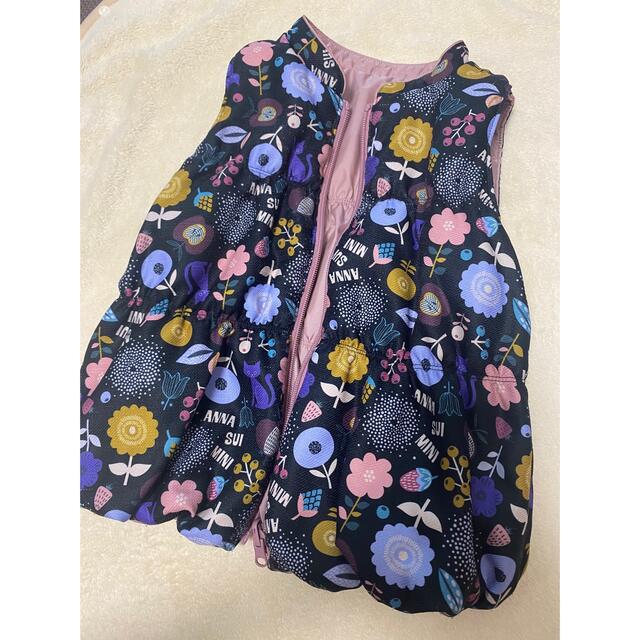 ANNA SUI mini(アナスイミニ)のアナスイミニ リバーシブル　ベスト　Mサイズ　110 120 キッズ/ベビー/マタニティのキッズ服女の子用(90cm~)(ジャケット/上着)の商品写真