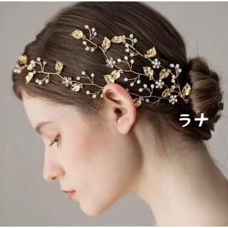 68番　ヘアアクセサリー　ヘッドドレス　ウェディング　ブライダル(ヘアバンド)