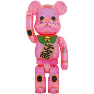 ベアブリック(BE@RBRICK)のBE@RBRICK 招き猫 桃色透明メッキ 1000％(その他)