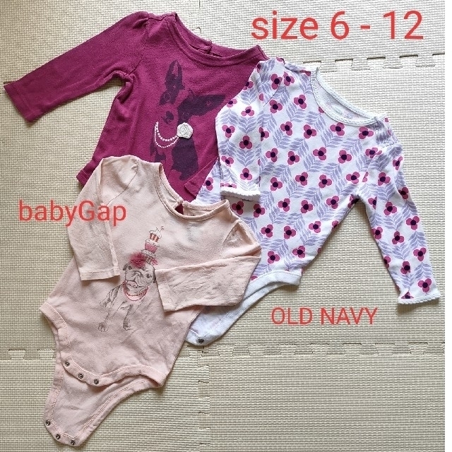 babyGAP - ロンパース 3枚セット サイズ6 - 12M babyGap OLDNAVYの通販