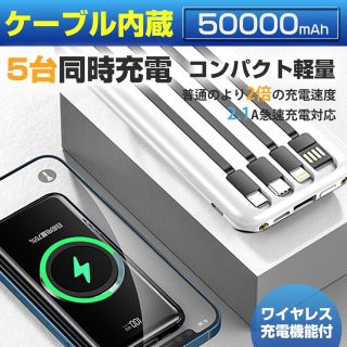 【ハンディファン対応】PSE認証50000mahワイヤレスモバイルバッテリー(バッテリー/充電器)