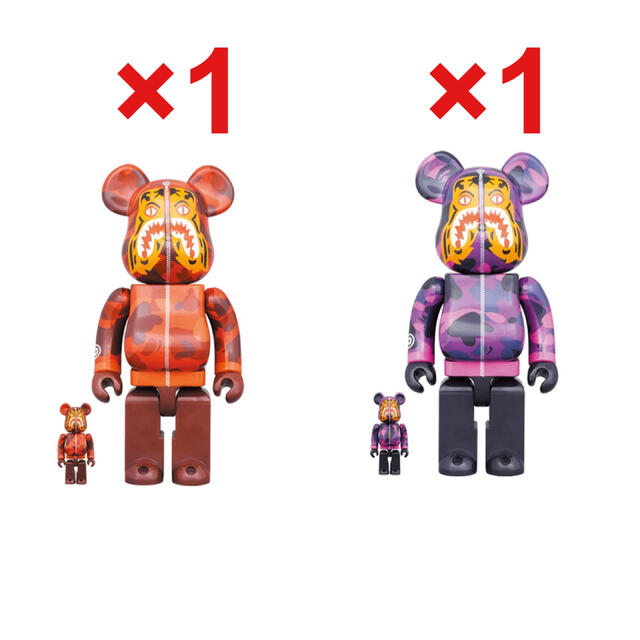 BE@RBRICK BAPE CAMO TIGER 100％ & 400％