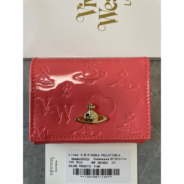 Vivienne Westwood(ヴィヴィアンウエストウッド)の☆新品 未使用☆ ヴィヴィアン Vivienne 三つ折り財布 エナメルピンク レディースのファッション小物(財布)の商品写真