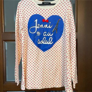 ジェニィ(JENNI)のジェニィシス　パリ　ドット　赤　長袖トップス　140cm(Tシャツ/カットソー)