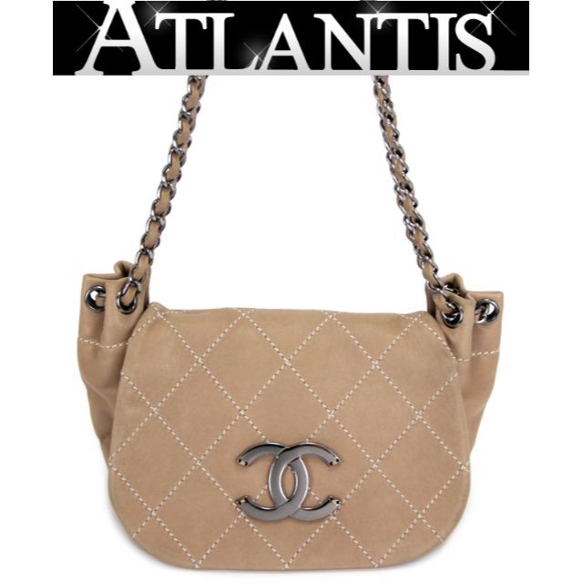 美品 CHANEL シャネル レザー パール チェーン ジャケット ボタン