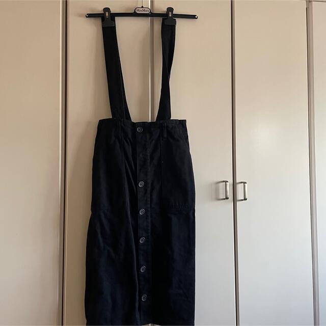 韓国　サロペットスカート　デニム　ブラック　黒 レディースのパンツ(サロペット/オーバーオール)の商品写真