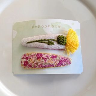 パッチンピン ハンドメイド 刺繍 お花(ヘアアクセサリー)