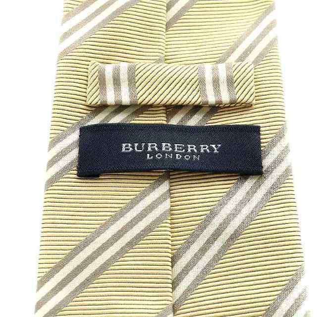 BURBERRY(バーバリー)のバーバリー ワイドタイ ネクタイ レジメンタルストライプ 絹 ベージュ グレー メンズのファッション小物(ネクタイ)の商品写真