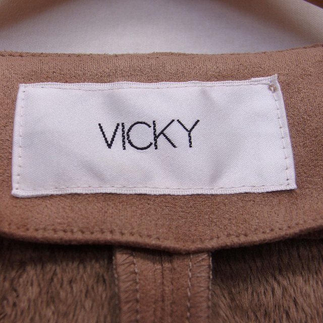 VICKY(ビッキー)のビッキー ジャケット アウター ノーカラー 切替 シンプル 2 ブラウン 茶 レディースのジャケット/アウター(その他)の商品写真