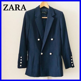 ザラ(ZARA)の美品★紺ブレザー テーラードジャケット 紺ブレ ダブル スーツ 学校行事(テーラードジャケット)