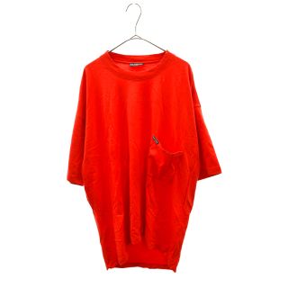 バレンシアガ(Balenciaga)のBALENCIAGA バレンシアガ 18SS Europe Oversized Pocket Tee 508218 TYK67 ヨーロッパバックプリントオーバーサイズポケット付きカットソー 変形半袖Tシャツ レッド(Tシャツ/カットソー(半袖/袖なし))