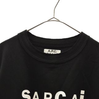 Sacai サカイ 21SS×A.P.C. SIDE ZIP LOGO TEE SS BLACK 21E2-COEQW-M26978 アーペーセー サイドジップロゴプリント半袖Tシャツ カットソー