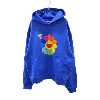 kaikai kiki カイカイキキ 21SS×PANGAIA Flower Hoodie Cobalt Blue×パンゲア 村上隆 カイカイキキ お花プリントスウェットプルオーバーフーディ パーカー ブルー