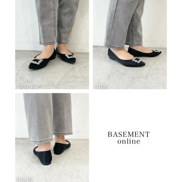 BASEMENT(ベースメント)のbasement ビジュー パンプス ブラック  レディースの靴/シューズ(ハイヒール/パンプス)の商品写真