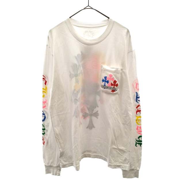 Chrome Hearts - CHROME HEARTS クロムハーツ 21SS MLTCOL CEM CRS LS マルチカラーセメタリークロスプリント長袖Tシャツ カットソー ロンT ホワイト