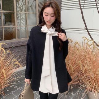 CAPE RIBBON BLOUSE