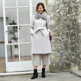 新品未使用】RU☆フォックスファー付きステンカラーコート-