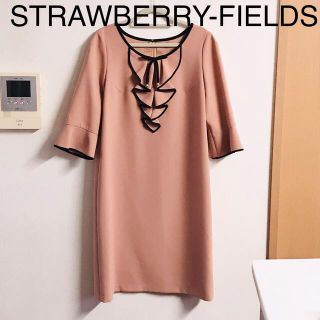 ストロベリーフィールズ(STRAWBERRY-FIELDS)のストロベリーフィールズ ピンク ワンピース リボン(ひざ丈ワンピース)