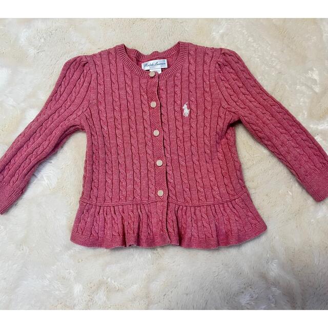 Ralph Lauren(ラルフローレン)のラルフローレン カーディガン 12M ピンク💗 キッズ/ベビー/マタニティのベビー服(~85cm)(カーディガン/ボレロ)の商品写真