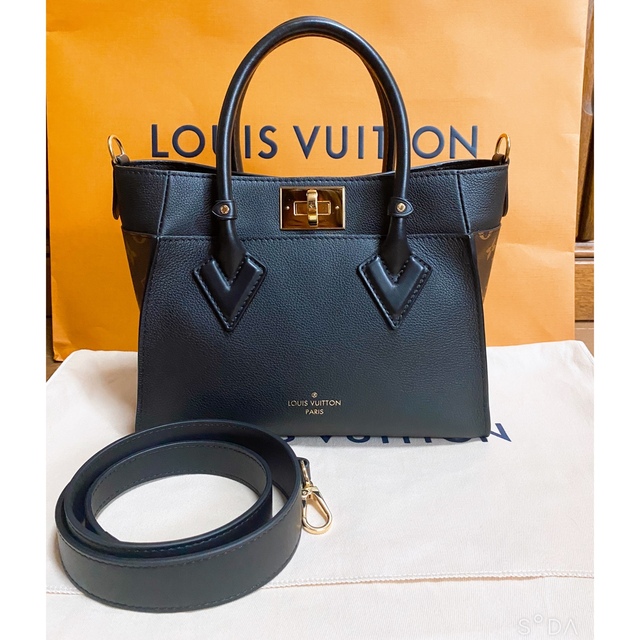 LOUIS VUITTON Calfskin Monogram On My Side PM Black 1219813