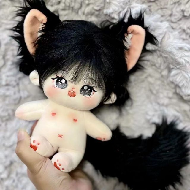 かわいい 獣耳しっぽ付け 20cm ぬいぐるみ 無属性 着せ替え人形ドール女の子