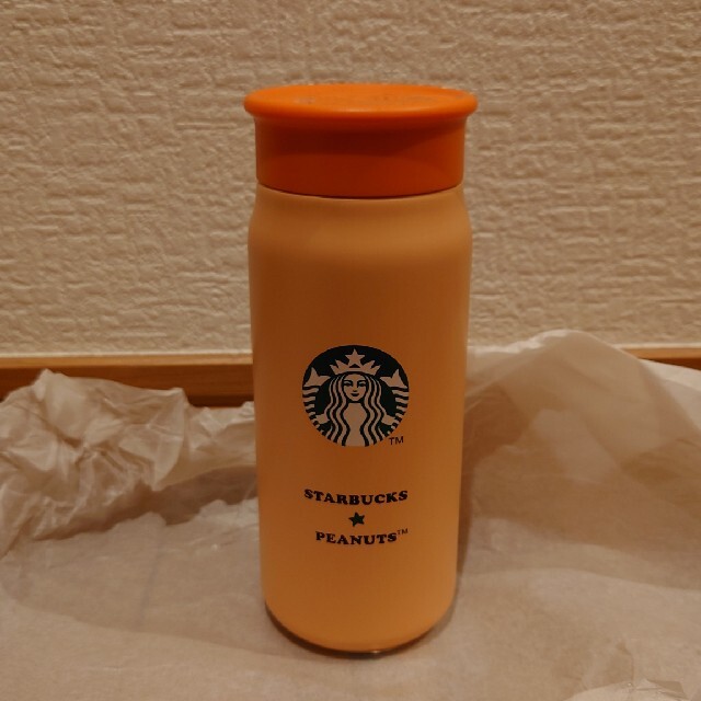 Starbucks Coffee(スターバックスコーヒー)のスタバ ピーナッツ ステンレスミニボトル オレンジ 355ml インテリア/住まい/日用品のキッチン/食器(タンブラー)の商品写真