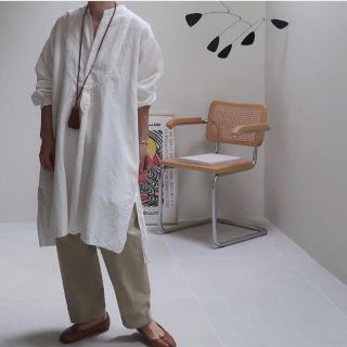 アギュー(ARGUE)のCOTTON LINEN VINTAGE EVENING DRESS TUNIC(チュニック)