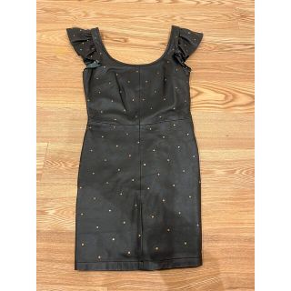 トップショップ(TOPSHOP)のTOPSHOP トップショップ リアルレザー×スタッズワンピース ドレス(ミニワンピース)