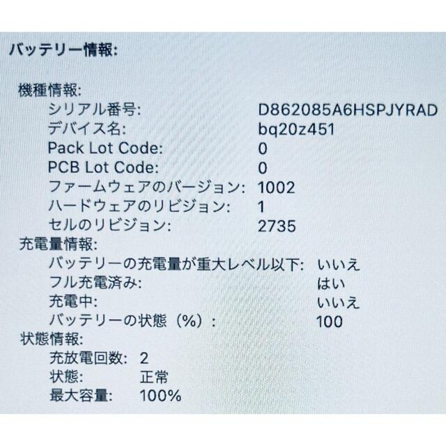 M1 MacBook Air/メモリ16GB/SSD256GB/S